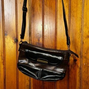 STONE MOUNTAIN‎ Leather Crossbody Purse Brown/Black